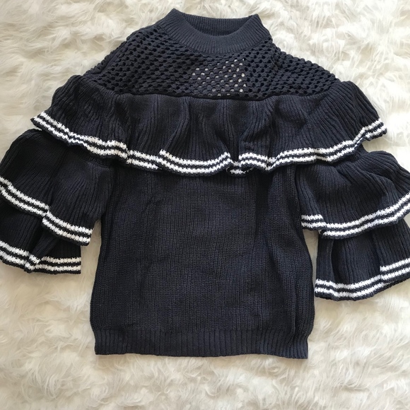 Self Portrait ruffle knit sweater - Picture 1 of 4